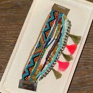 Plunder Multicolor Beaded Bracelet with Tassels